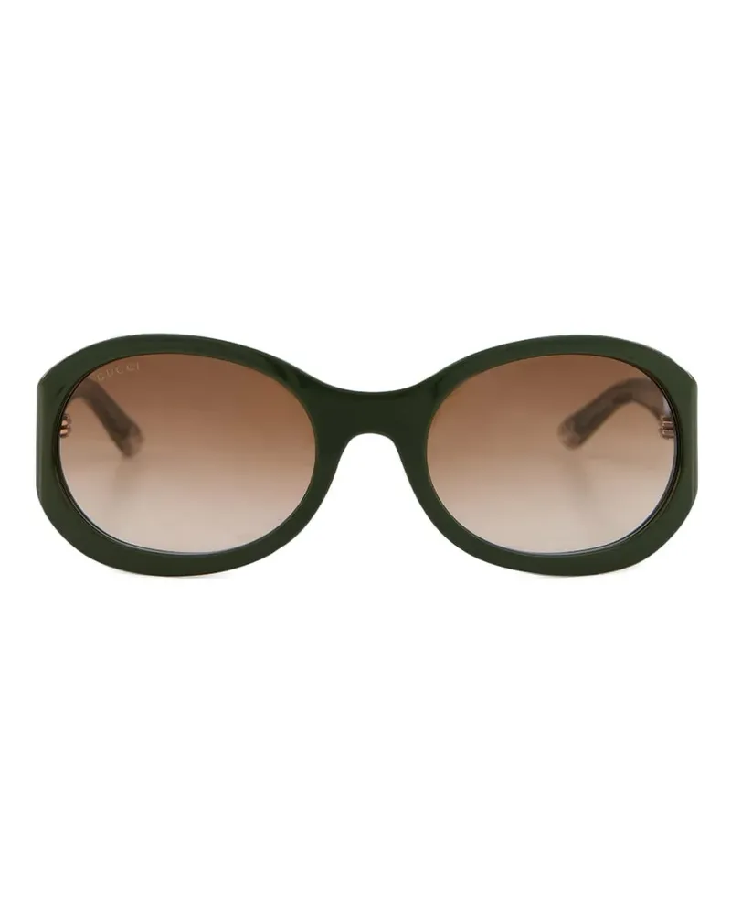 Gucci Sonnenbrille mit Logo-Gravur - Grün Grün