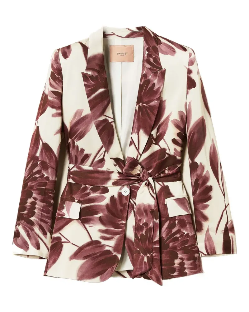 Twin-Set Blazer mit Blumen-Print - Rot Rot