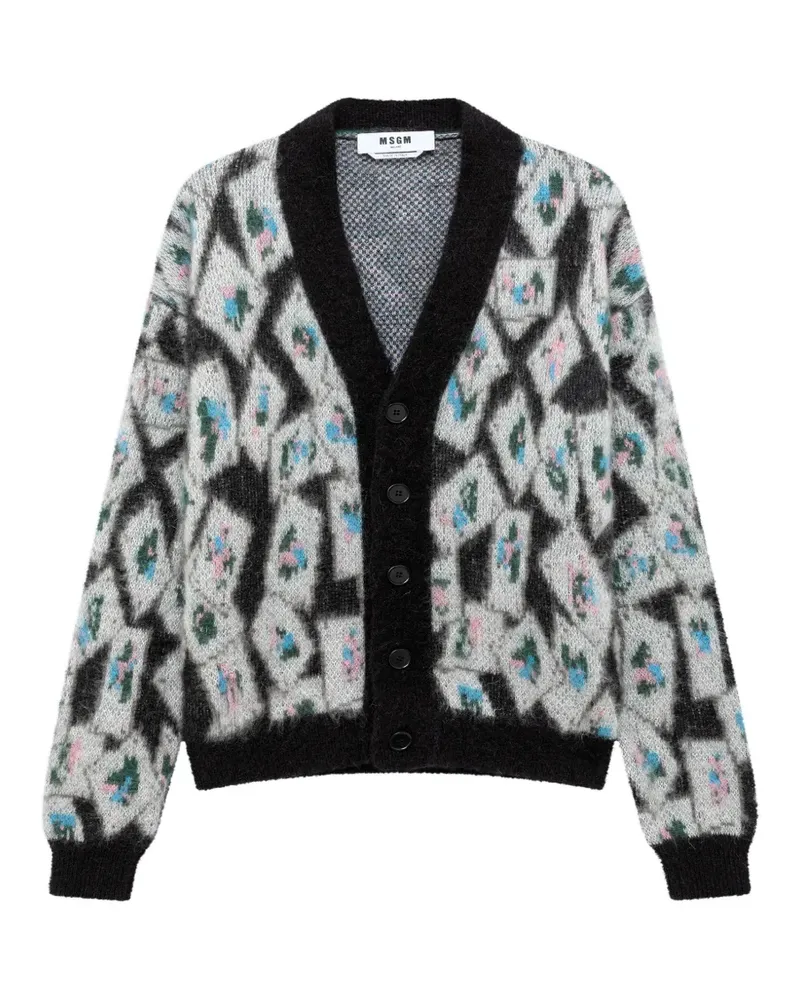 MSGM Cardigan mit Argyle-Muster - Grau Grau