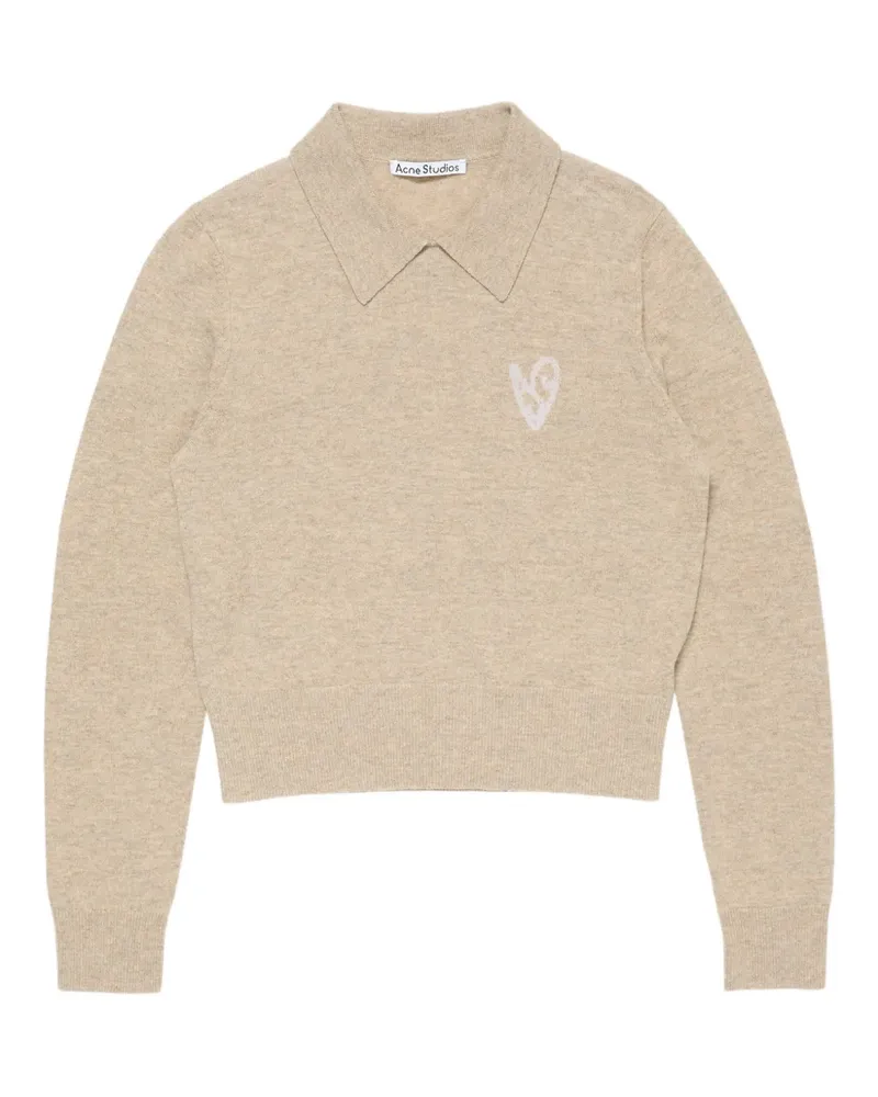 Acne Studios Stricktop mit Herz-Intarsien - Nude Nude
