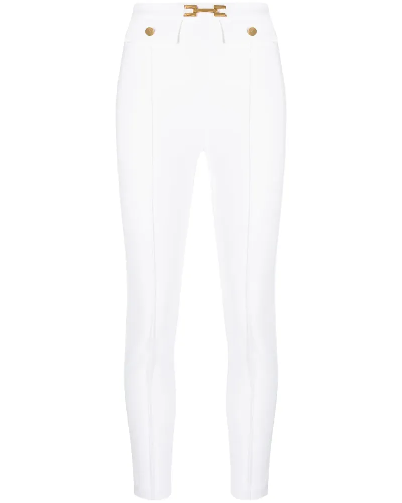 Elisabetta Franchi Cropped-Hose mit Logo-Verzierung - Weiß Weiß
