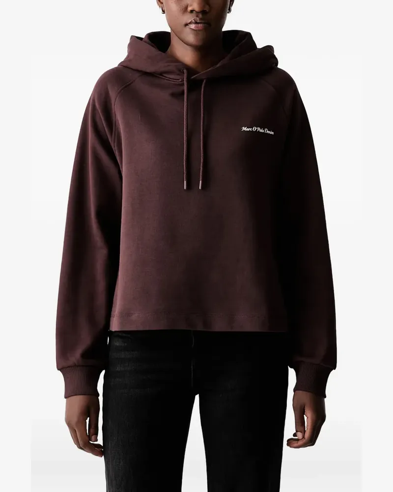 Marc O'Polo logo-print hoodie - Braun Braun