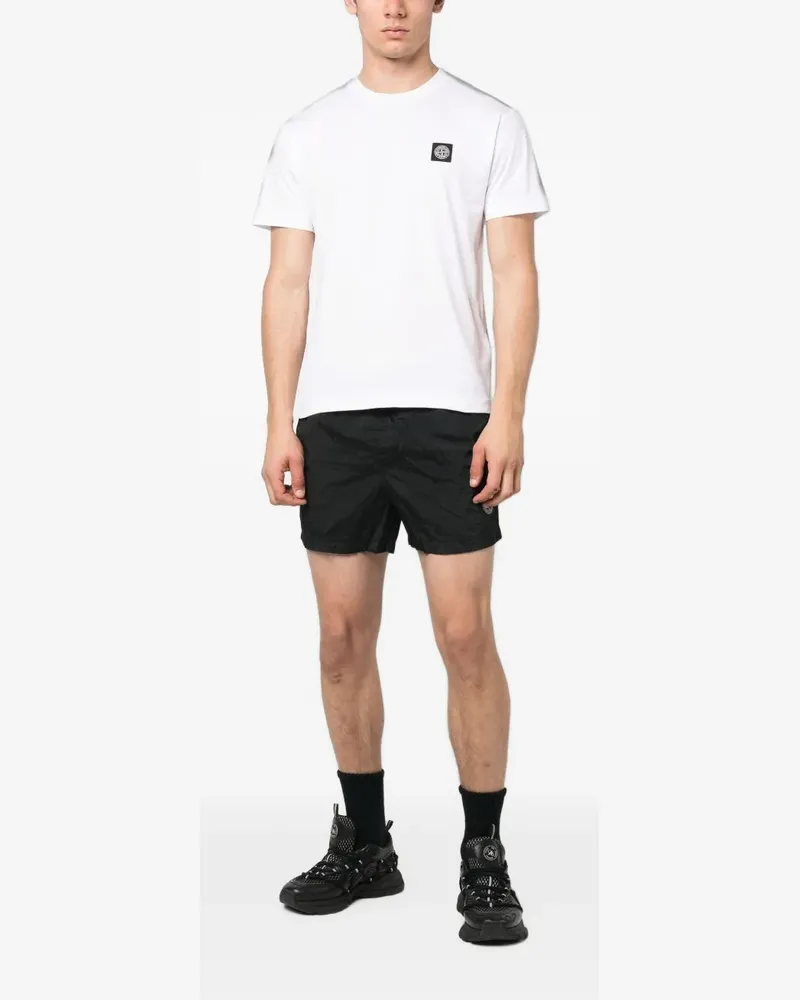 Stone Island logo-patch drawstring shorts - Schwarz Schwarz