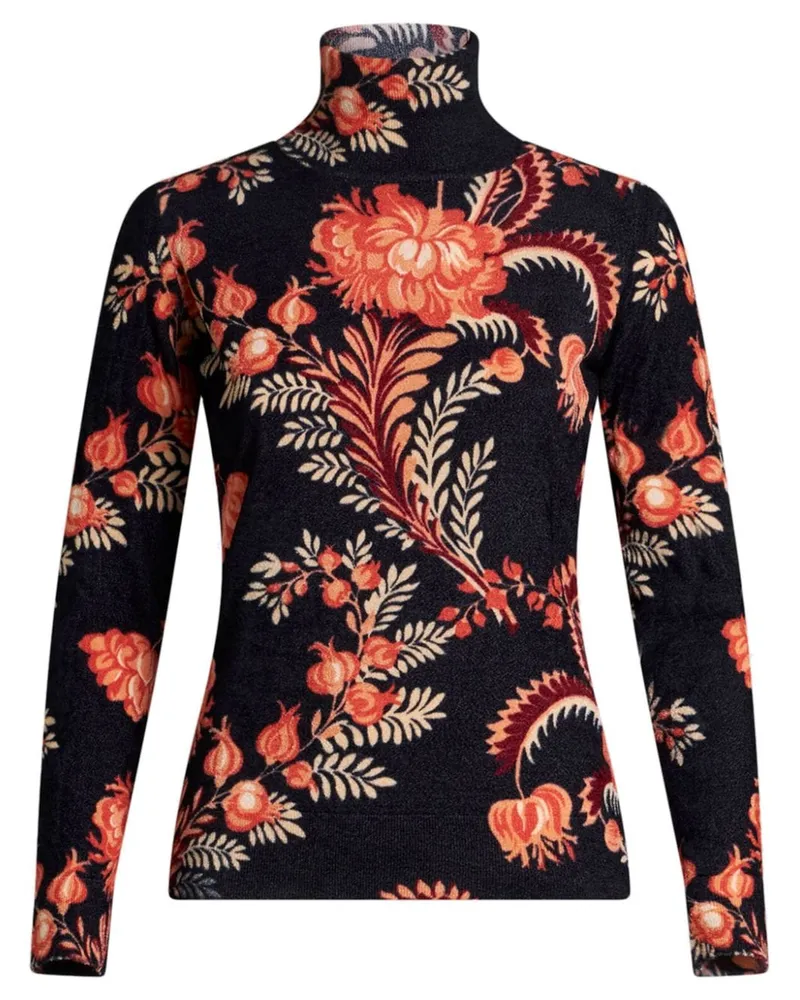 Etro Rollkragenpullover mit Print - Schwarz Schwarz