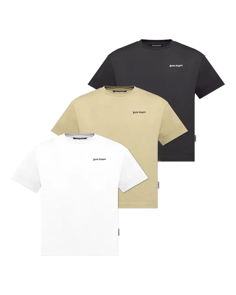 Palm Angels Set aus drei T-Shirts mit Logo - Schwarz Schwarz
