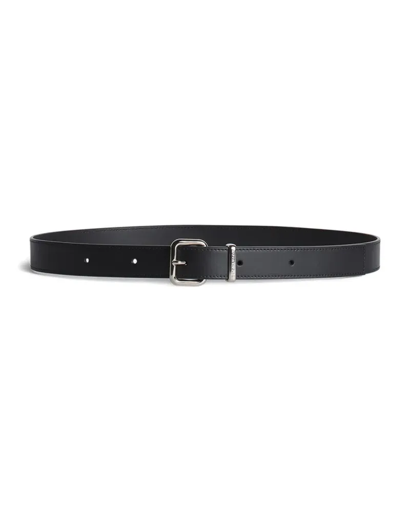 Kitsuné silver-tone buckle leather belt - Schwarz Schwarz