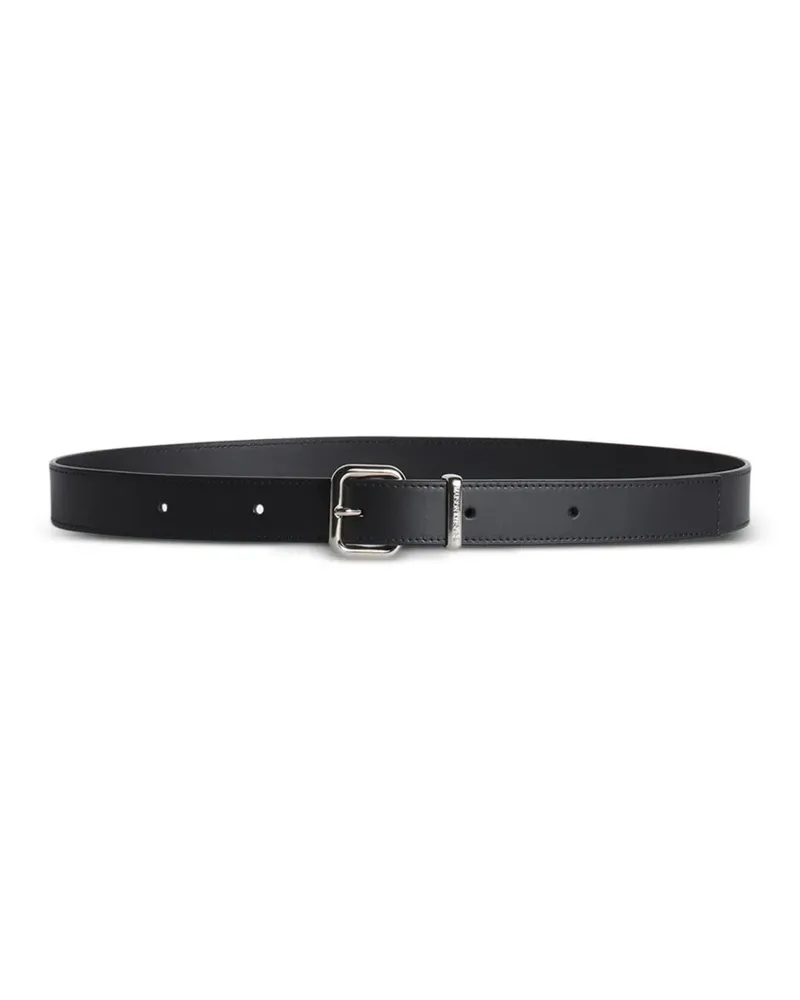 Kitsuné silver-tone buckle leather belt - Schwarz Schwarz