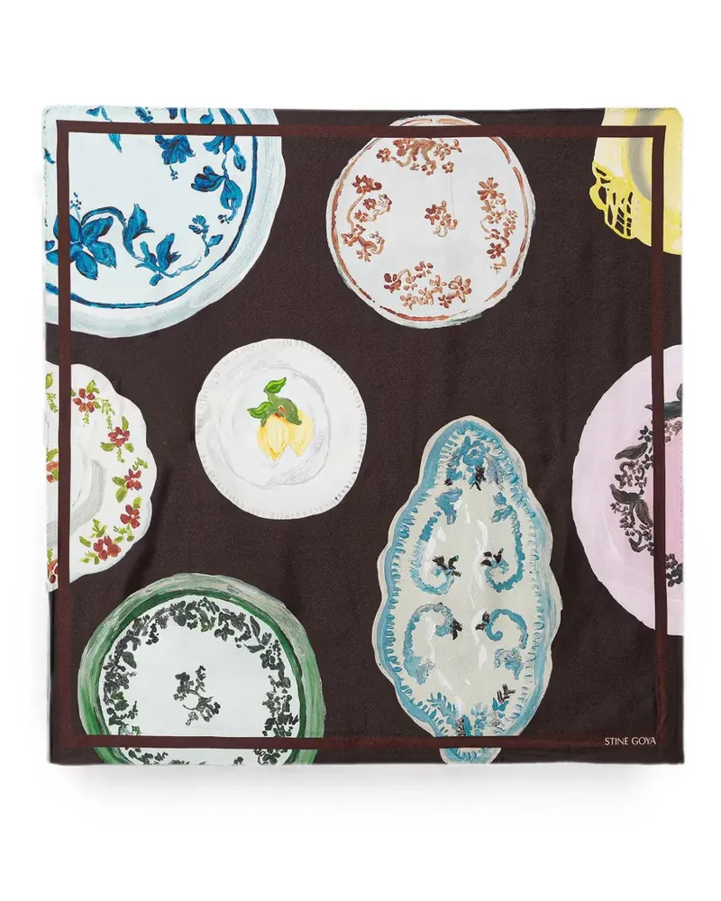 Stine Goya plate-print scarf - Braun Braun