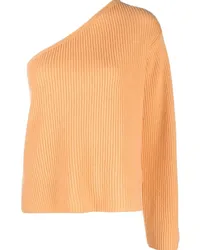 forte_forte Gerippter One-Shoulder-Pullover Orange