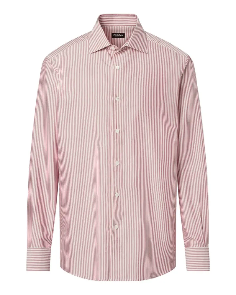 Ermenegildo Zegna Gestreiftes Seidenhemd - Rot Rot