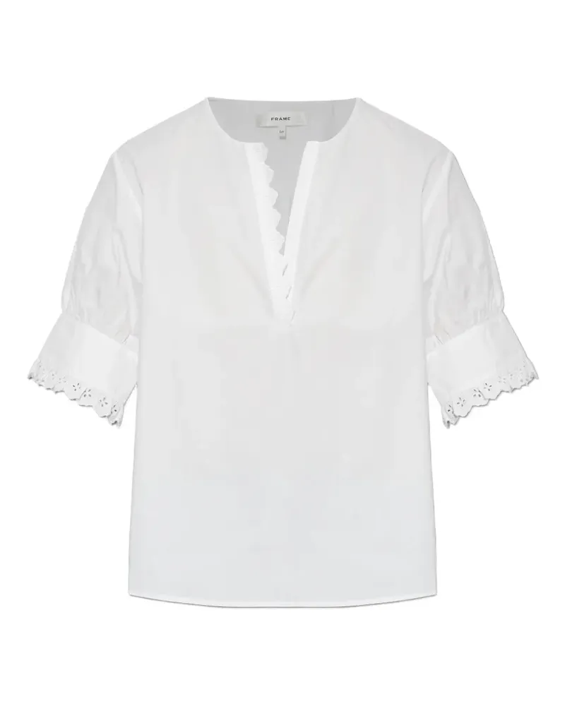 Frame Denim broderie-anglaise puff-sleeve top - Weiß Weiß