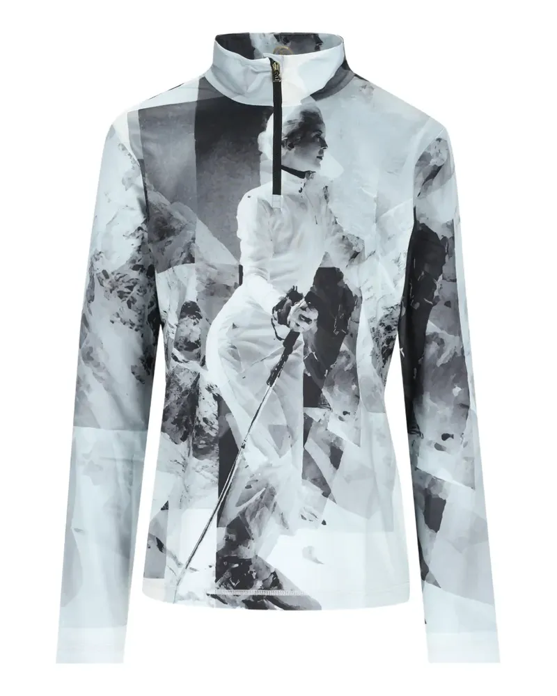 Bogner graphic-print zip-up sweatshirt - Weiß Weiß