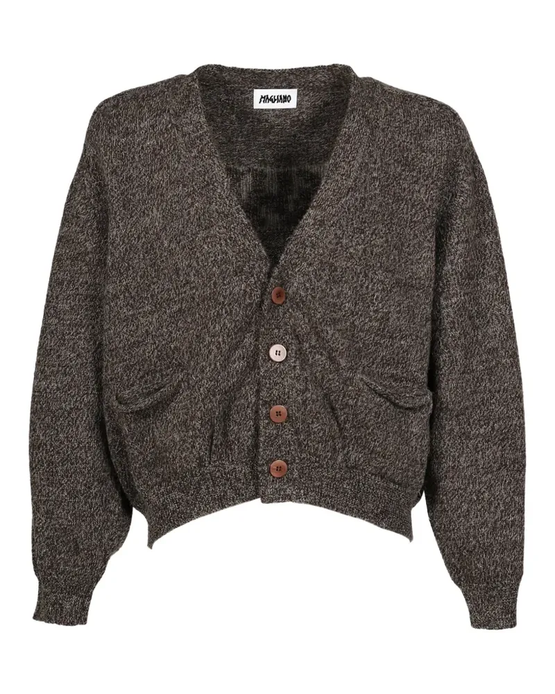 Magliano Grandpa logo-knit cardigan - Braun Braun