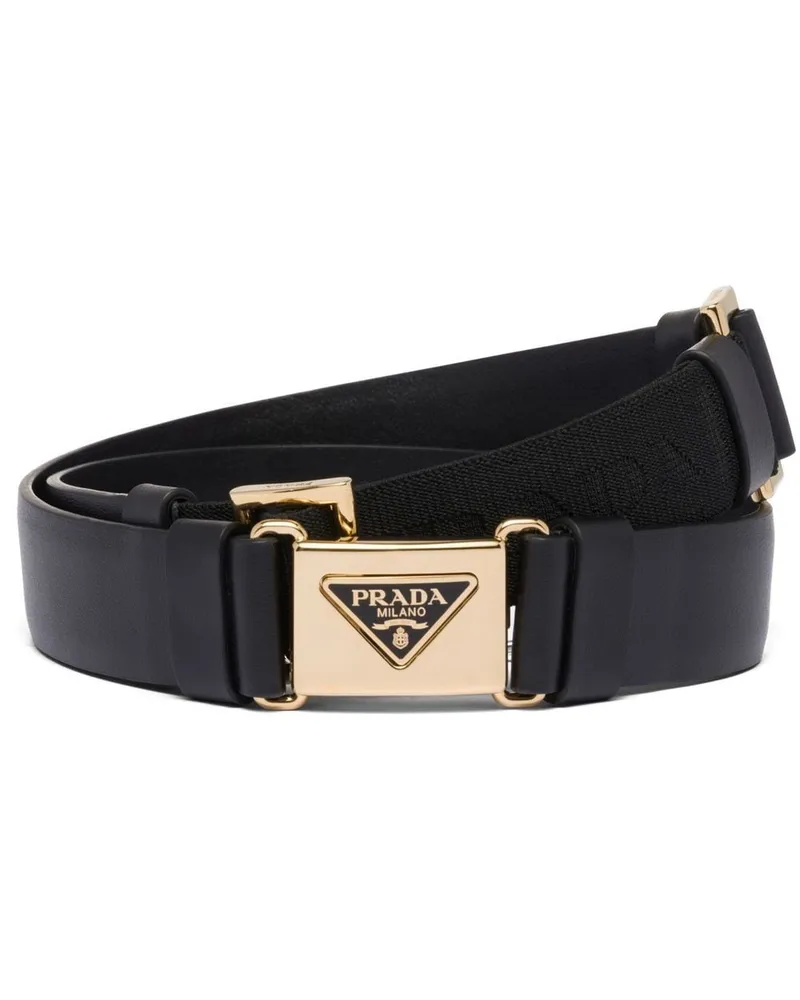 Prada Gürtel mit Logo - Schwarz Schwarz