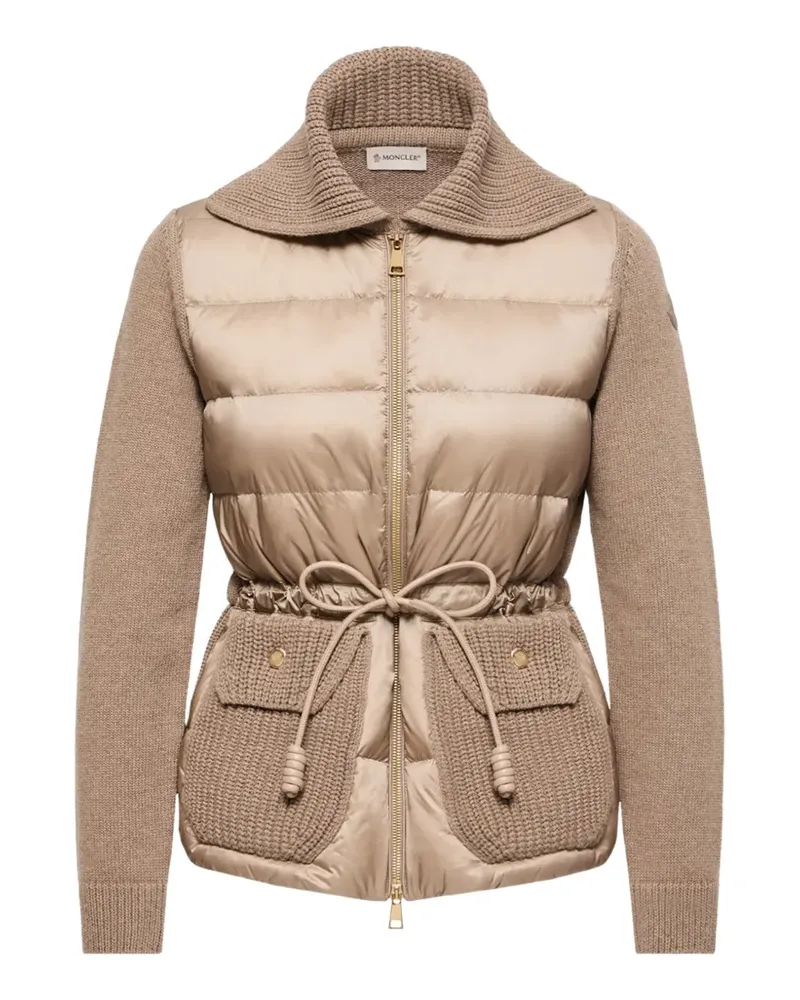 Moncler quilted drawstring-waist cardigan - Nude Nude