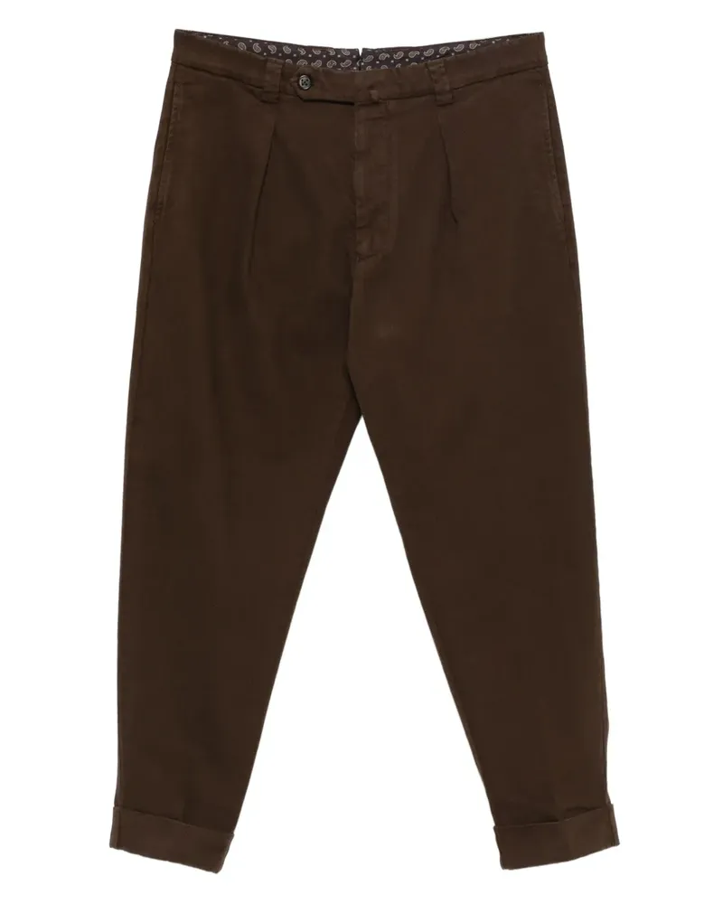 Berwich Chiaia pleated cuffed trousers - Schwarz Schwarz