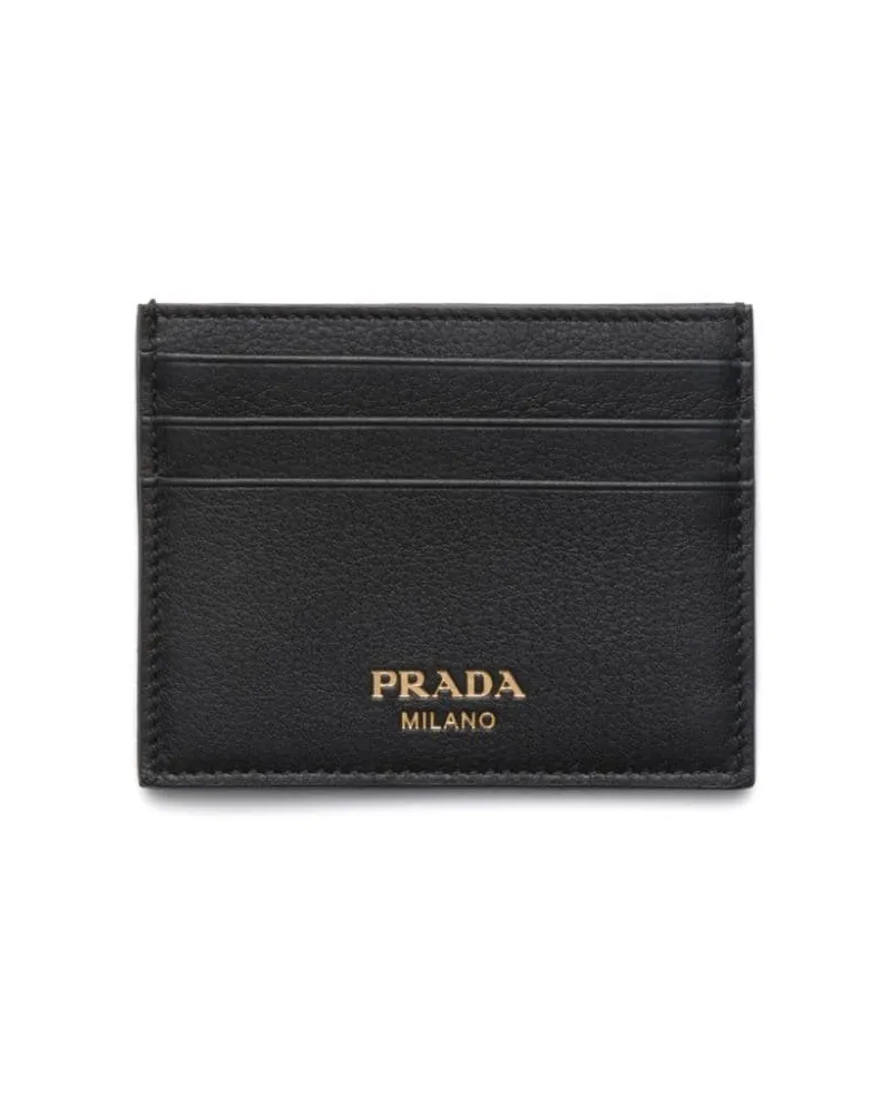 Prada Kartenetui mit Logo-Stempel - Schwarz Schwarz