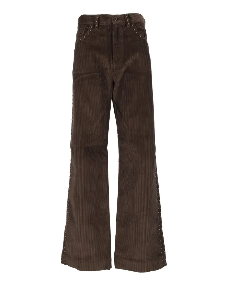 P.A.R.O.S.H. P.A.R.O H. stud-embellished corduroy trousers - Braun Braun