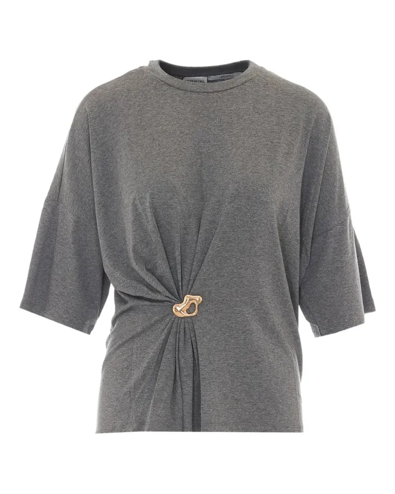 Essentiel Gerafftes T-Shirt - Grau Grau