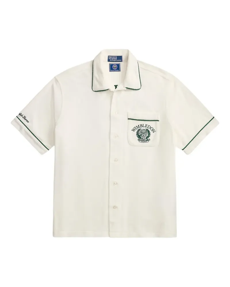 Ralph Lauren Hemd mit Wappen und Kontrastbesatz - Weiß Weiß