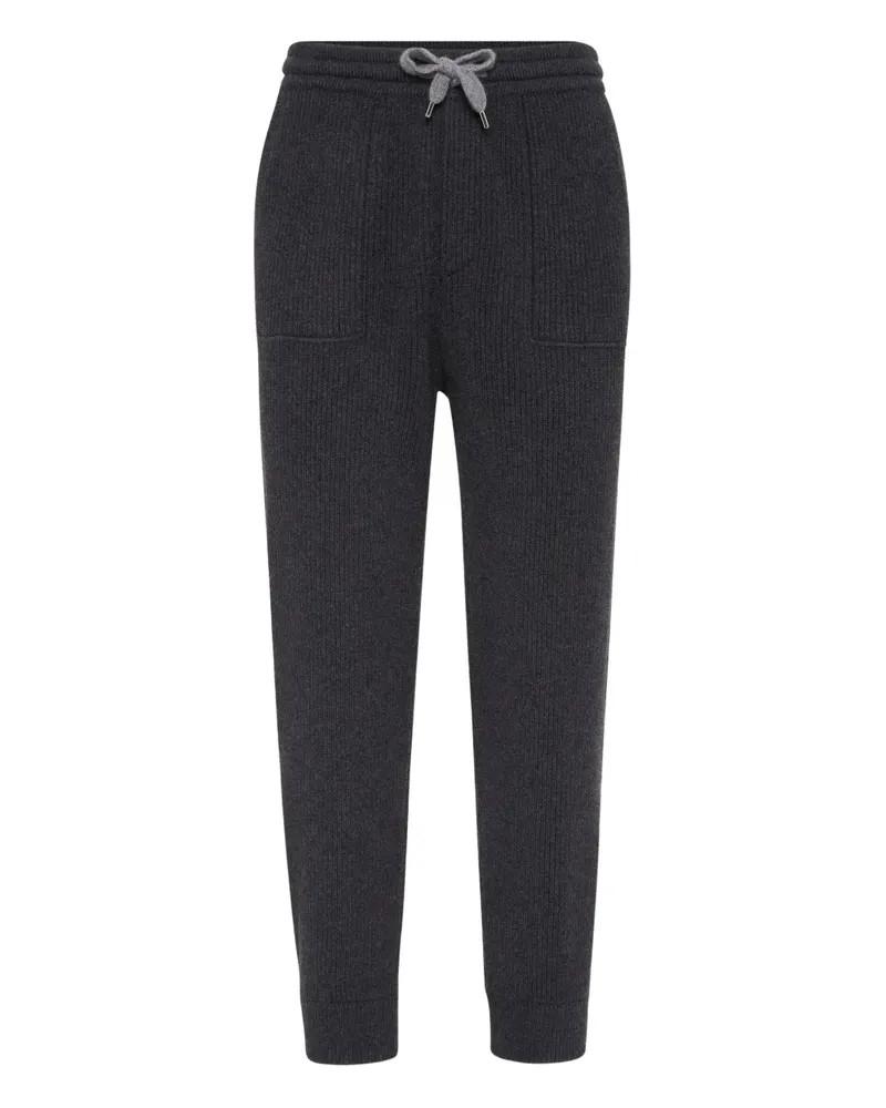 Brunello Cucinelli Gerippte Jogginghose - Grau Grau