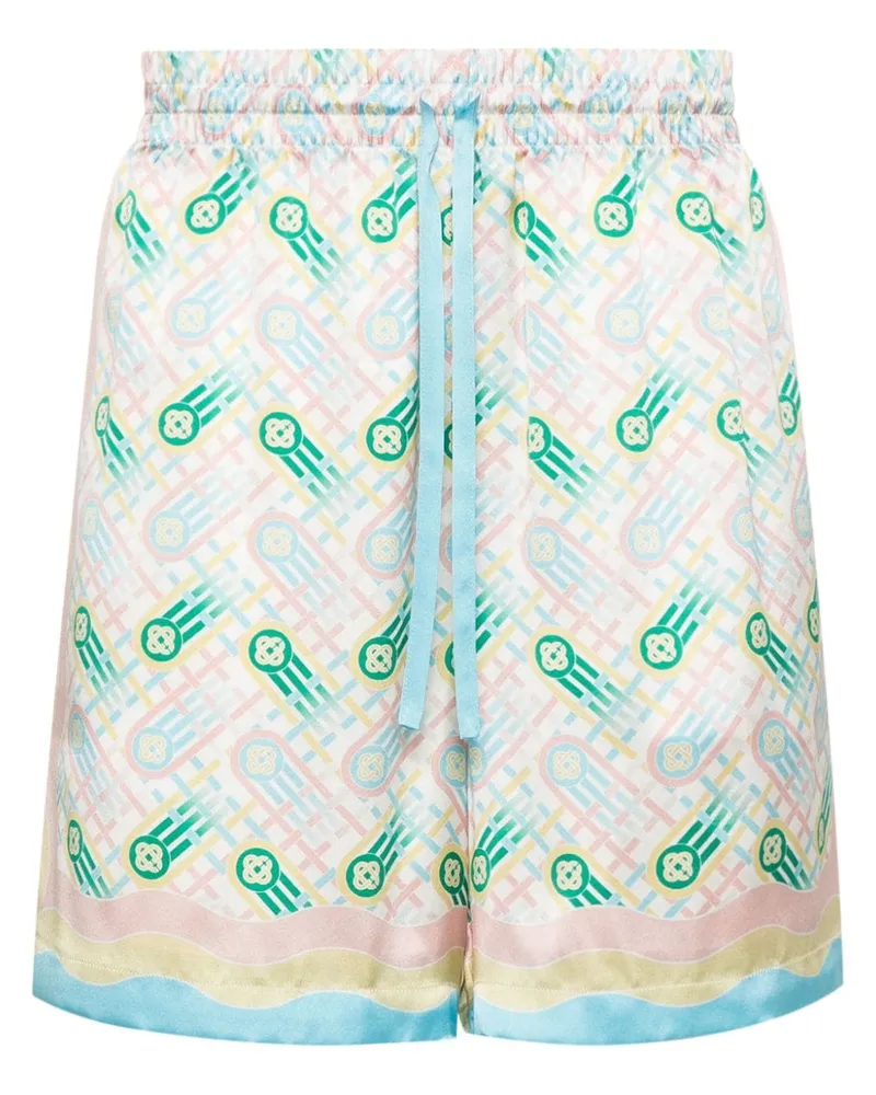 Casablanca Paris Ping Pong Shorts aus Seide - Blau Blau