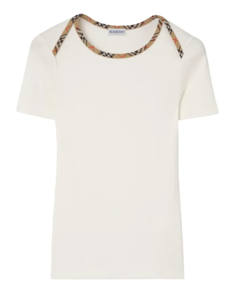 Burberry T-Shirt mit karierten Borten - Nude Nude