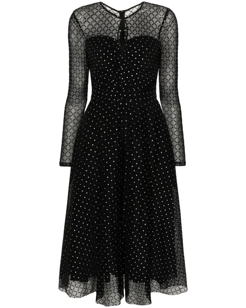 NISSA Ausgestelltes Midikleid mit Glitter-Punkten - Schwarz Schwarz