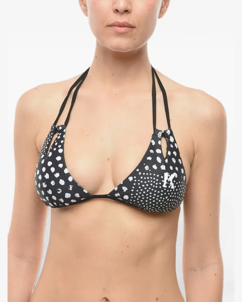 Karl Lagerfeld Triangel-Bikini mit Logo-Print - Schwarz Schwarz