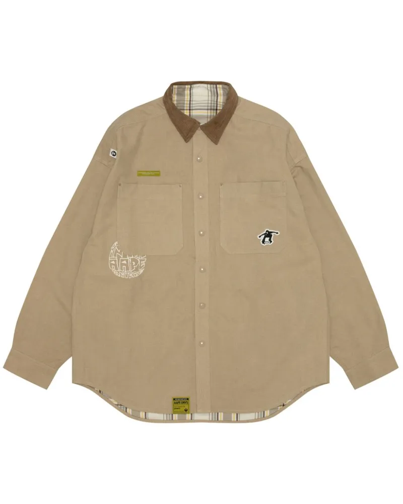 BAPE Hemd mit Logo-Stickerei - Nude Nude