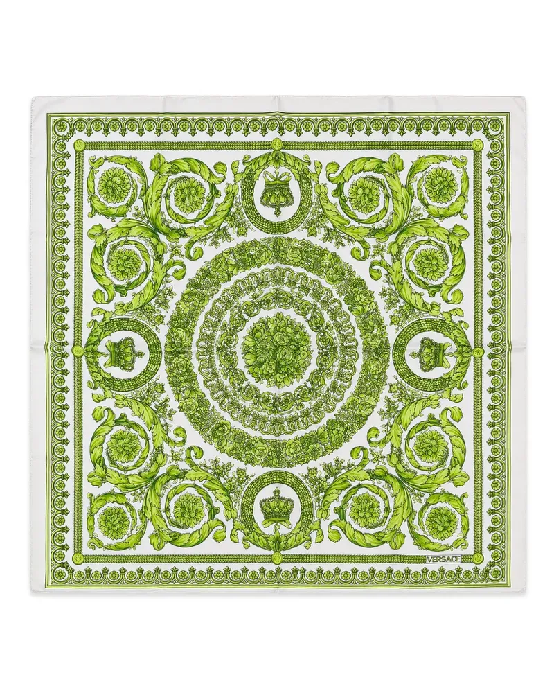 Versace Barocco-print silk scarf - Weiß Weiß