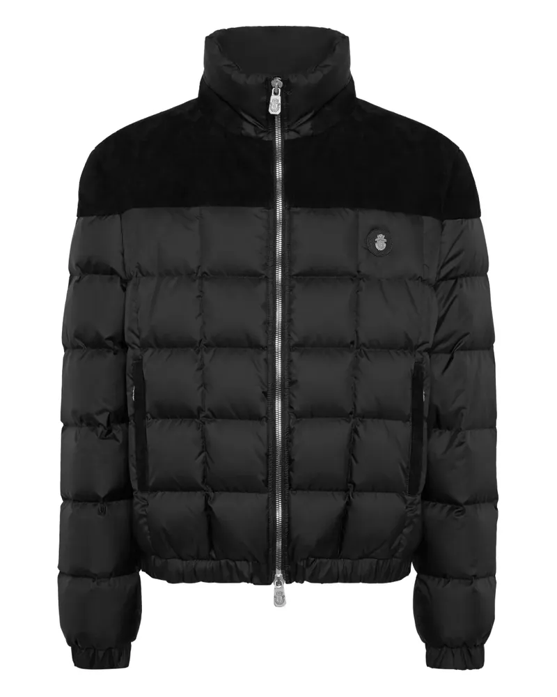 Billionaire Gesteppte Jacke mit Wildledereinsätzen - Schwarz Schwarz