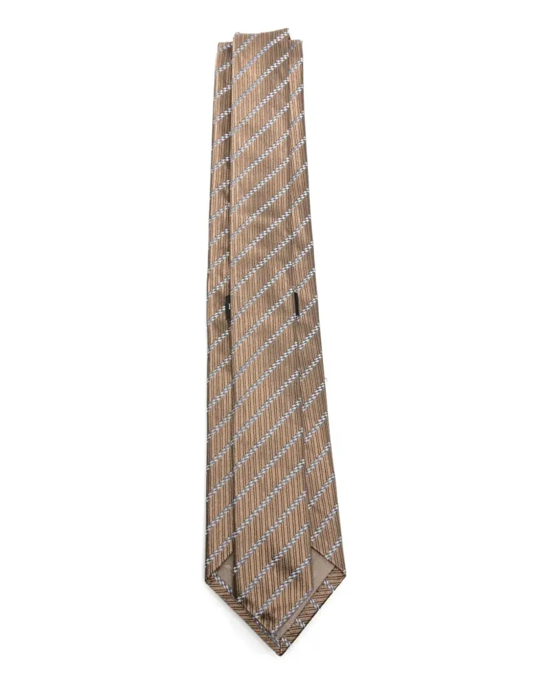 Emporio Armani striped silk tie - Nude Nude