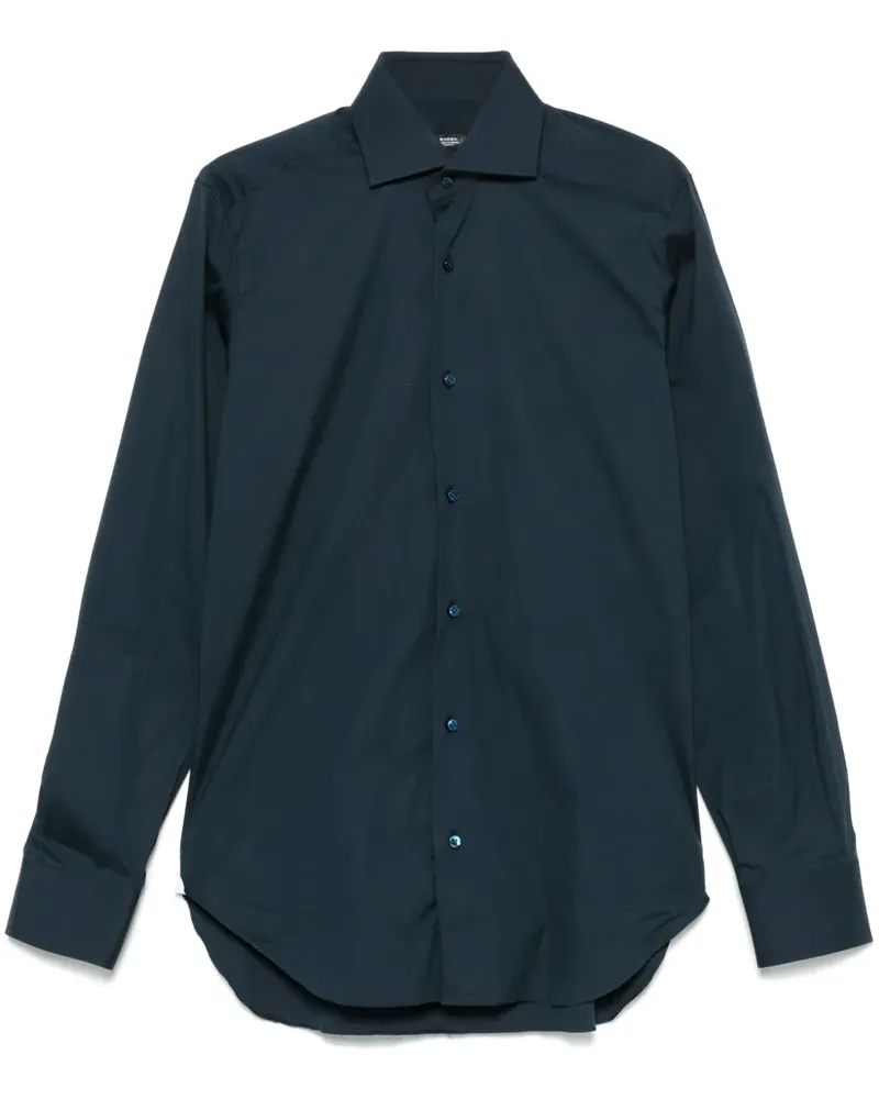 BARBA Hemd aus Popeline - Blau Blau