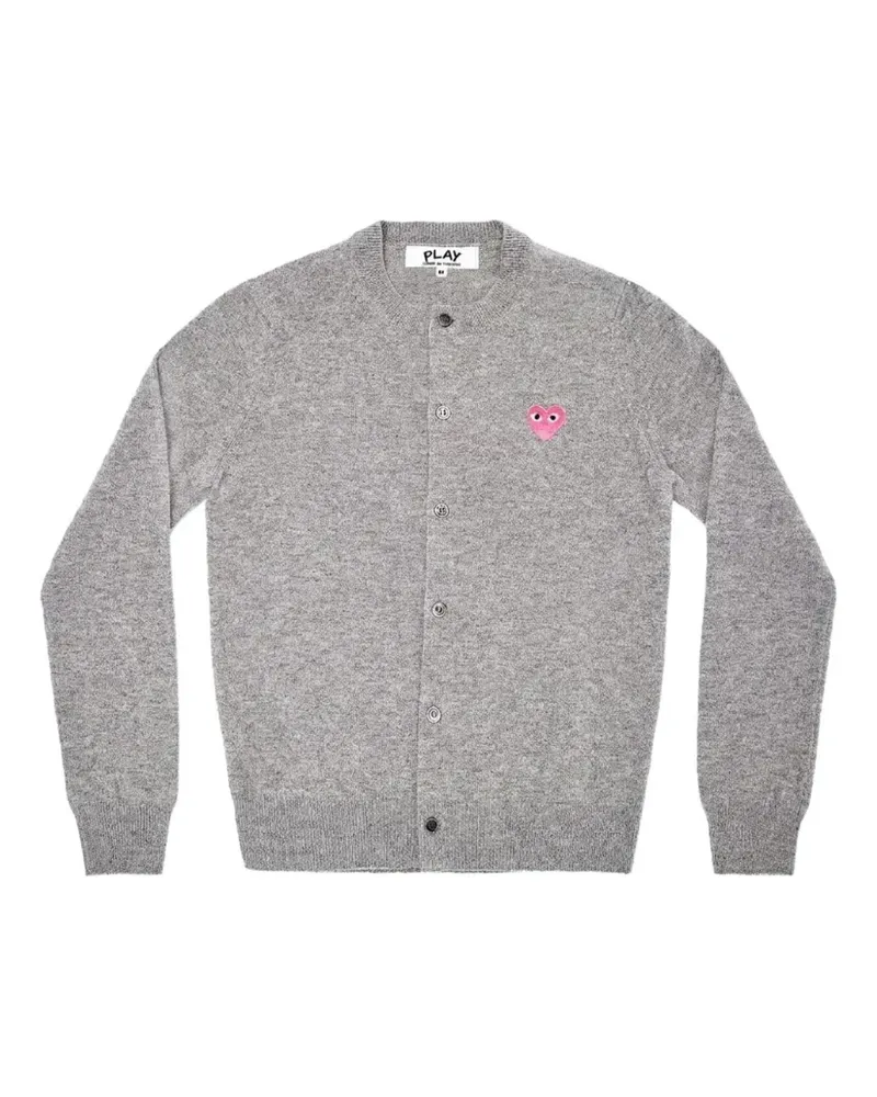 Comme des Garçons heart-patch round-neck cardigan - Grau Grau