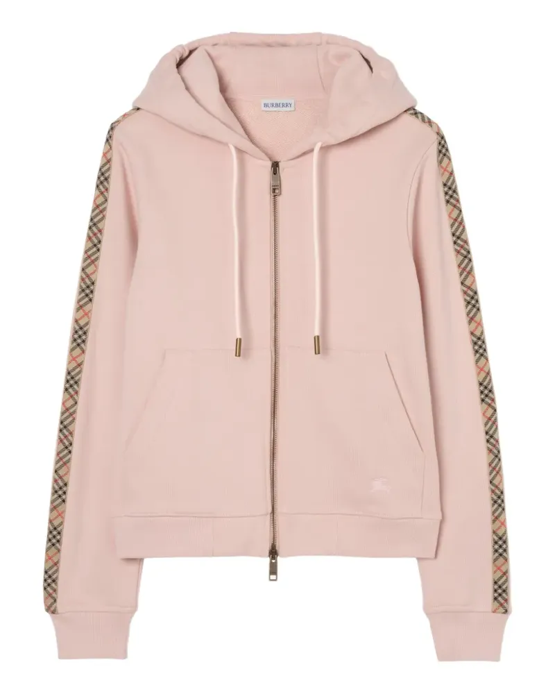 Burberry Hoodie mit Check-Besatz - Rosa Rosa