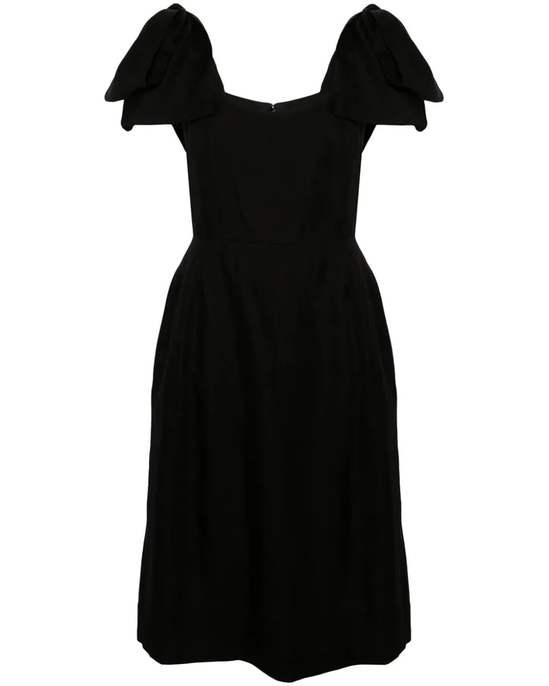 Chloé Ramie-Midikleid mit Schleifendetail - Schwarz Schwarz