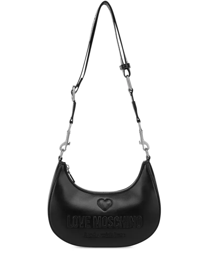 Moschino Schultertasche mit Logo-Prägung - Schwarz Schwarz