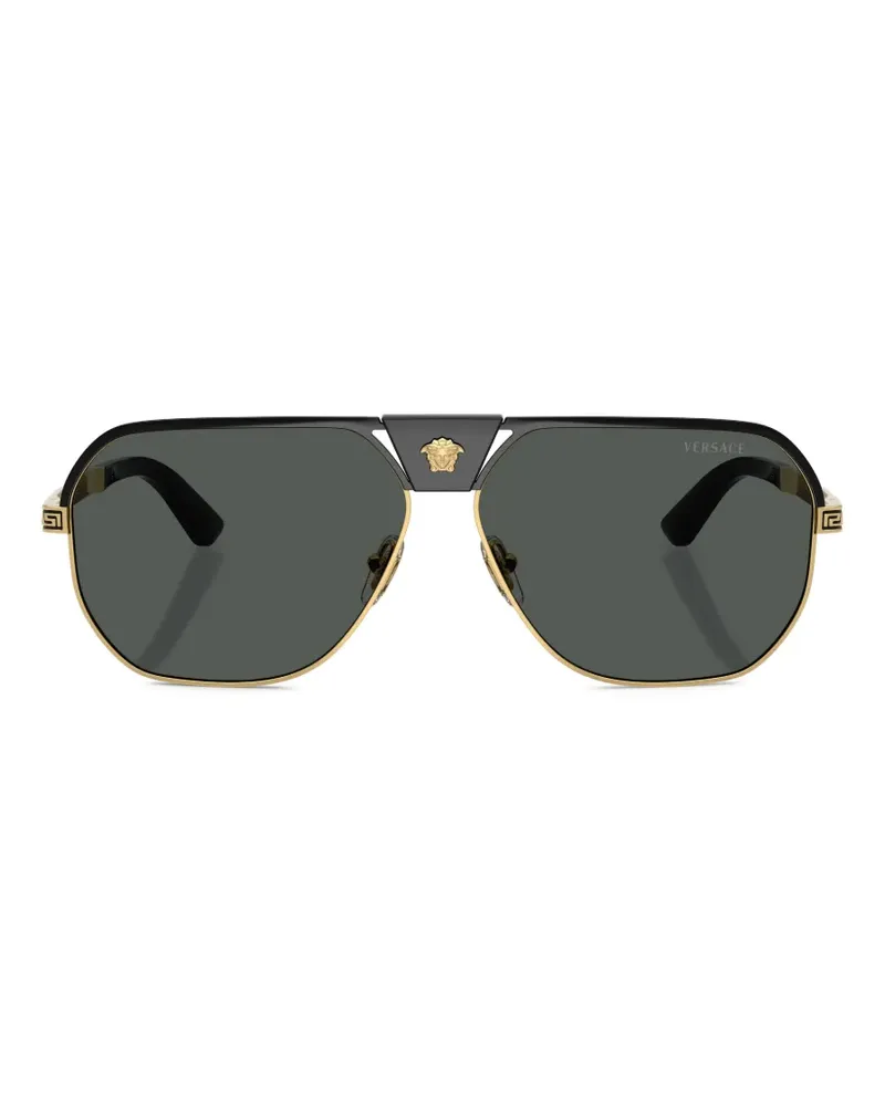 Versace Sonnenbrille mit Medusa-Kopf - Gold Gold