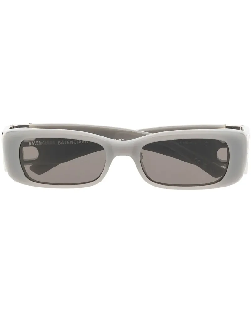 Balenciaga Eckige Sonnenbrille mit Logo - Grau Grau