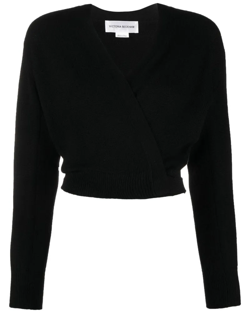 Victoria Beckham Gewickelter Kaschmircardigan - Schwarz Schwarz