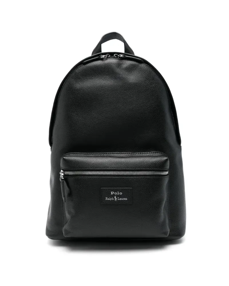 Ralph Lauren Rucksack aus strukturiertem Leder - Schwarz Schwarz