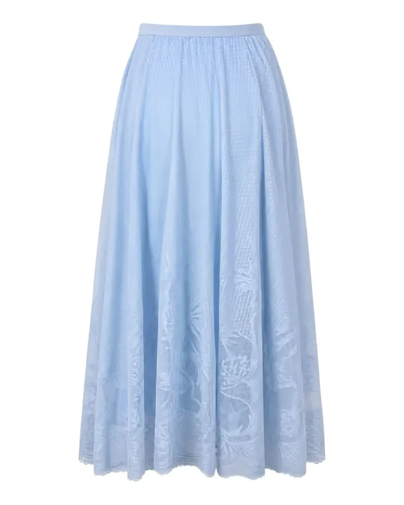 Fabiana Filippi floral-lace flared skirt - Blau Blau