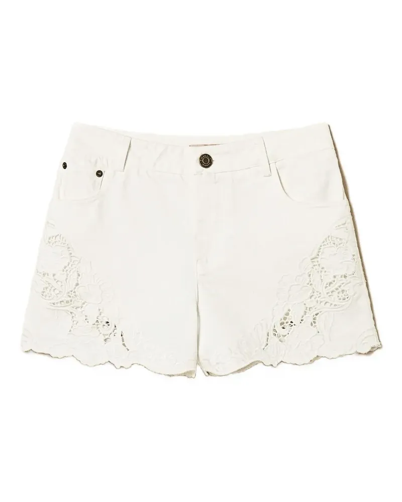 Twin-Set Shorts mit Spitze - Weiß Weiß