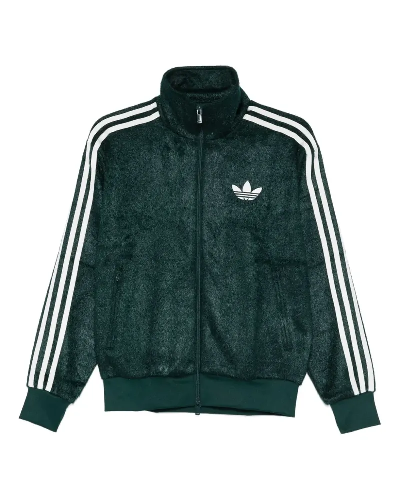 adidas Gestreiftes Sweatshirt mit Reißverschluss - Grün Grün
