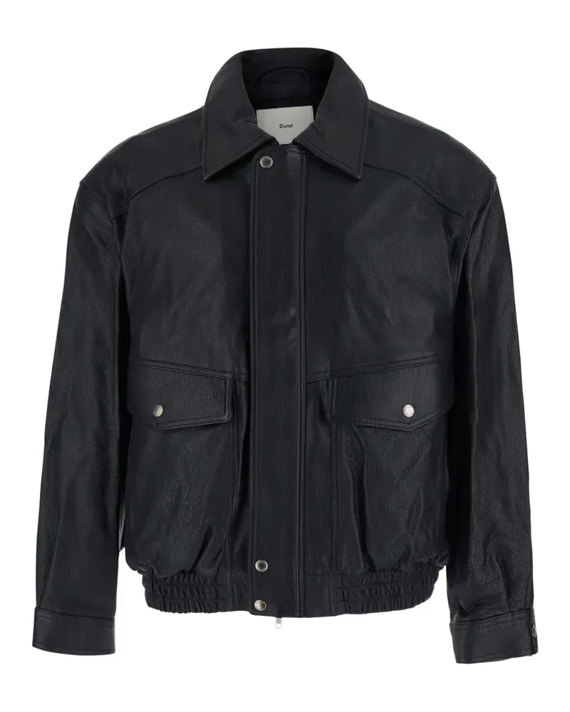 Dunst Jacke mit Ledereinsätzen - Schwarz Schwarz