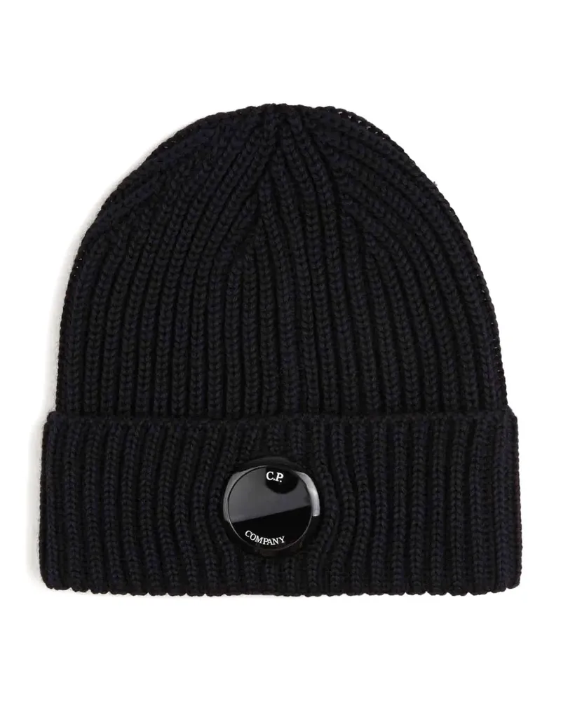 C.P. Company ribbed lens beanie hat - Schwarz Schwarz