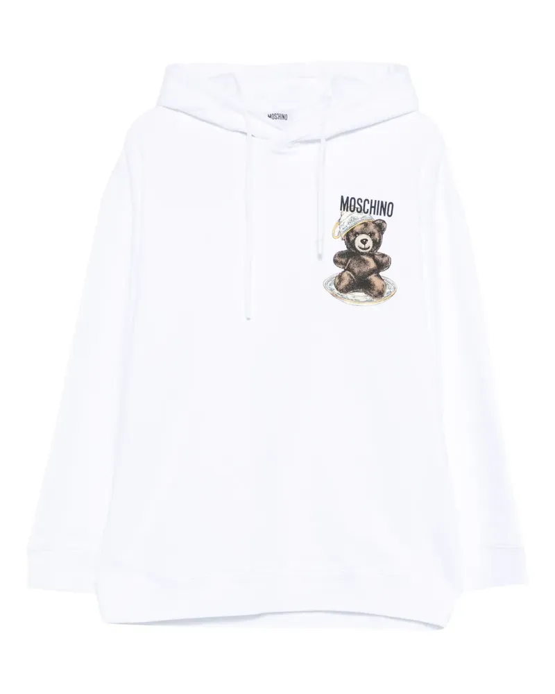 Moschino graphic-print long-sleeve hoodie - Weiß Weiß