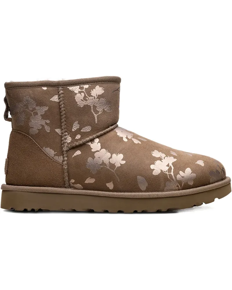 UGG Classic Mini floral-pattern ankle boot - Braun Braun