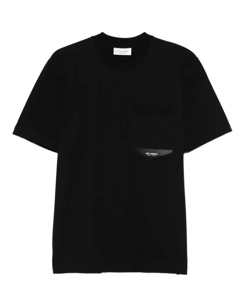 Yes London round-neck pocket T-shirt - Schwarz Schwarz